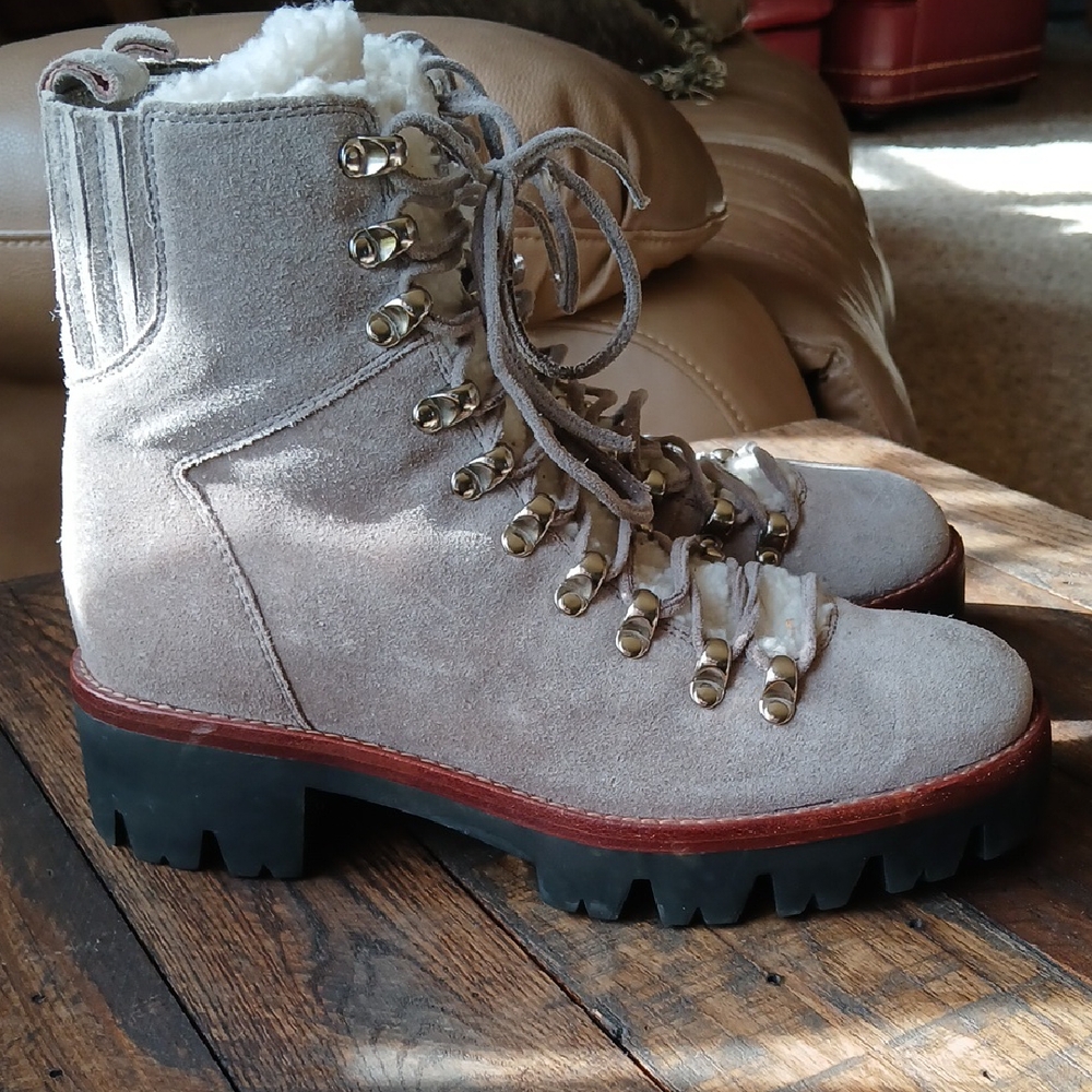 Jeffrey Campbell Gray Suede Winter Boots